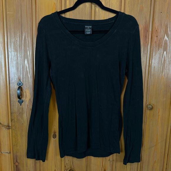 Sociology Black Basic Long Sleeve Shirt, Slim Fit, Size M, 100% Cotton, Fall - Picture 1 of 6